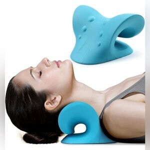 Cervical Traction Device for TMJ Pain Relief & Cervical Spine Alignment, Blue